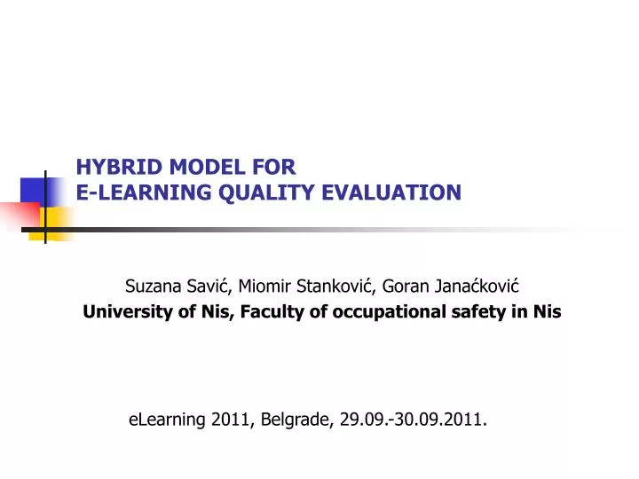 hybrid model for e learning quality evaluation