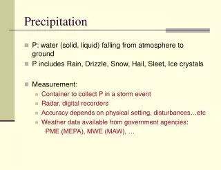 Precipitation