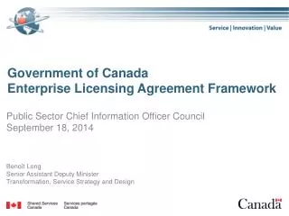 Government of Canada Enterprise Licensing Agreement Framework