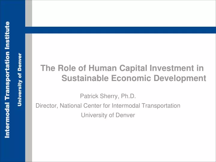 the role of human capital investment in sustainable economic development