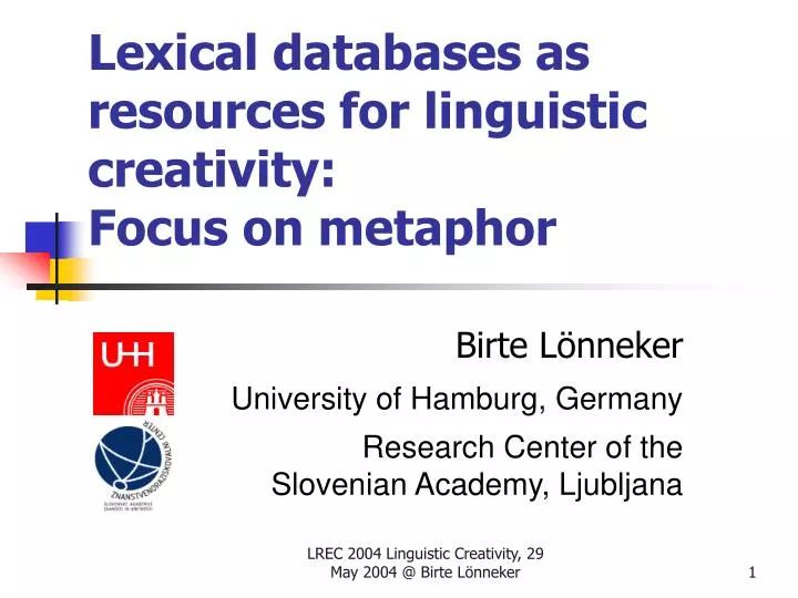 lexical databases as resources for linguistic creativity focus on metaphor