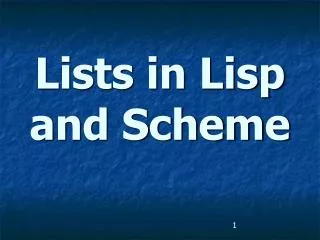 lists in lisp and scheme