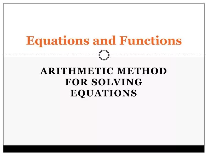 equations and functions
