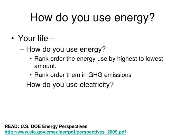how do you use energy