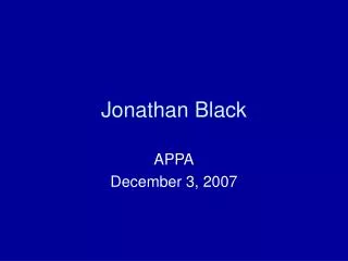 Jonathan Black