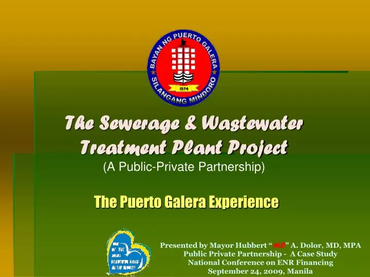 the sewerage wastewater treatment plant project a public private partnership