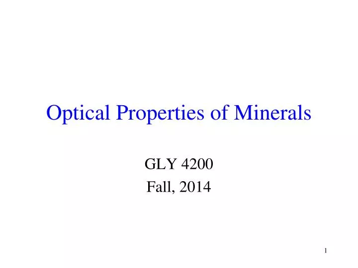 optical properties of minerals