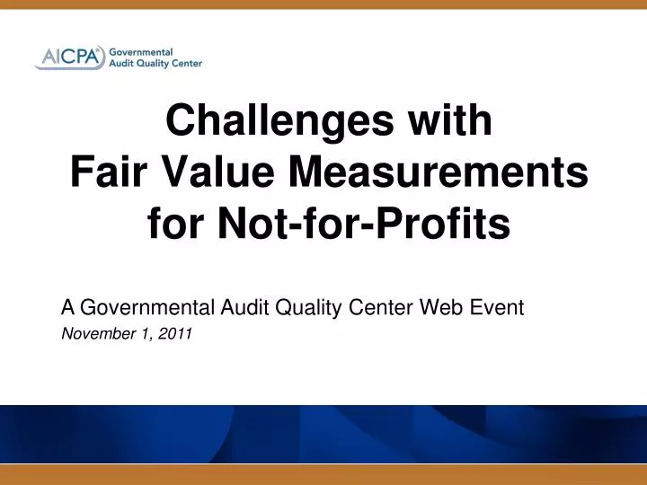 challenges with fair value measurements for not for profits