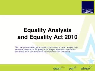 Equality Analysis and Equality Act 2010