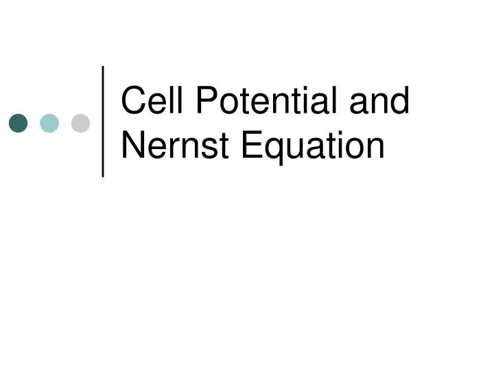 cell potential and nernst equation