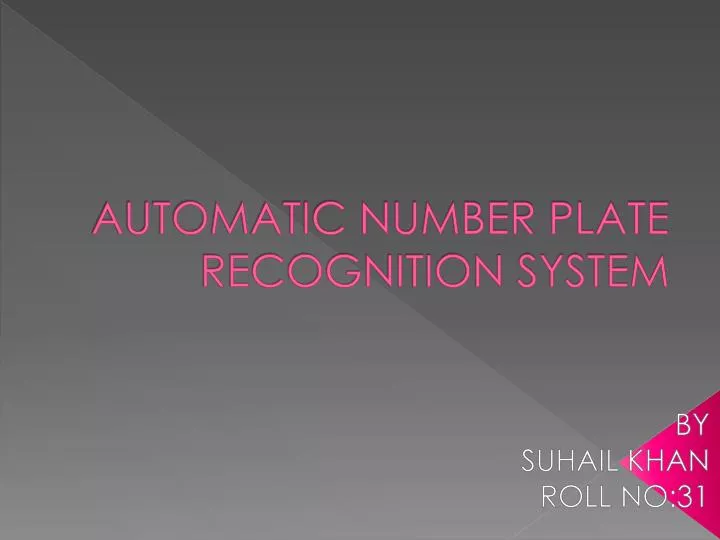 automatic number plate recognition system