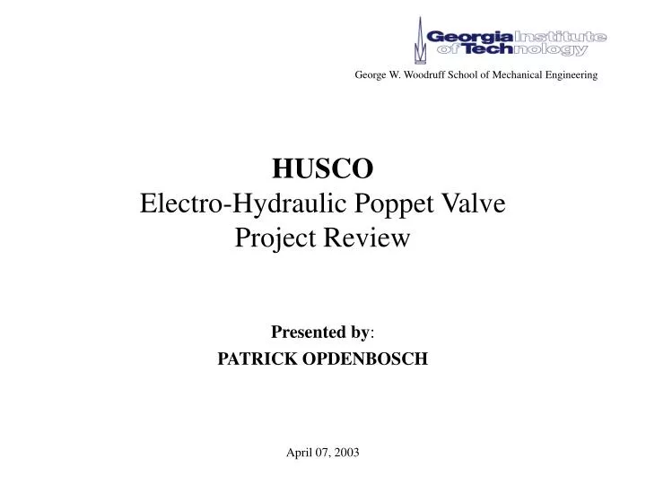 husco electro hydraulic poppet valve project review