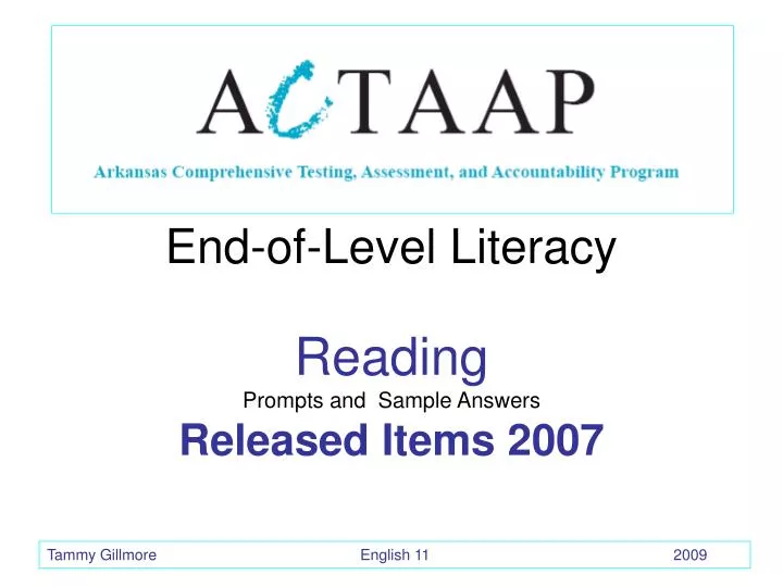 end of level literacy