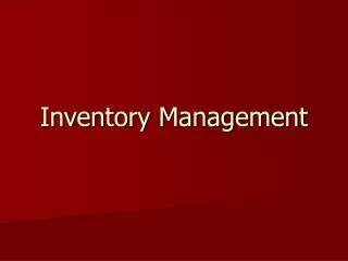 Inventory Management