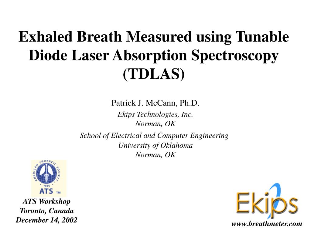 PPT - Exhaled Breath Measured using Tunable Diode Laser Absorption ...