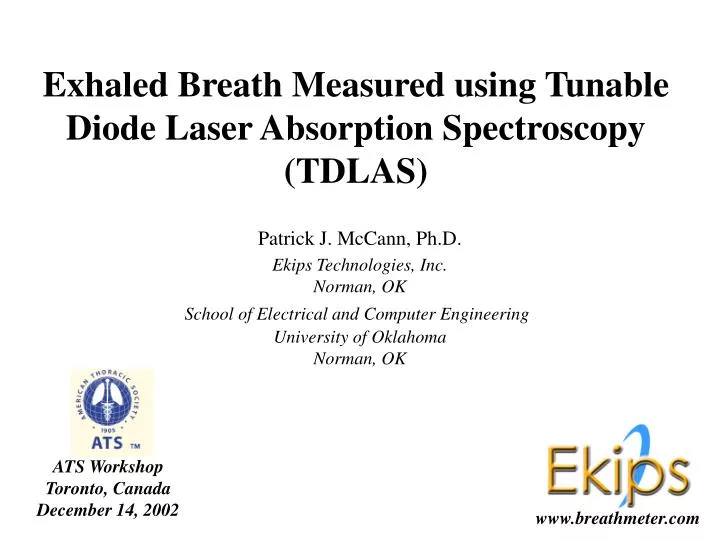 exhaled breath measured using tunable diode laser absorption spectroscopy tdlas