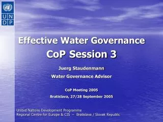 Effective Water Governance CoP Session 3