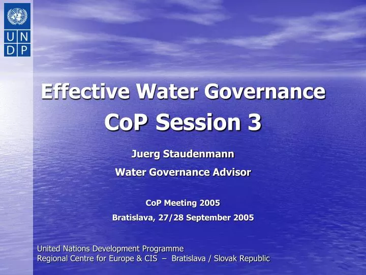 effective water governance cop session 3