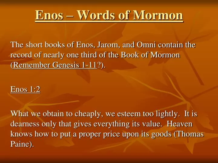 enos words of mormon