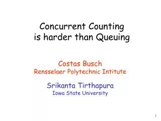 Concurrent Counting is harder than Queuing