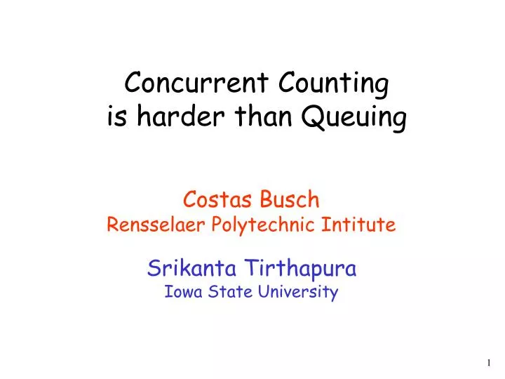 concurrent counting is harder than queuing