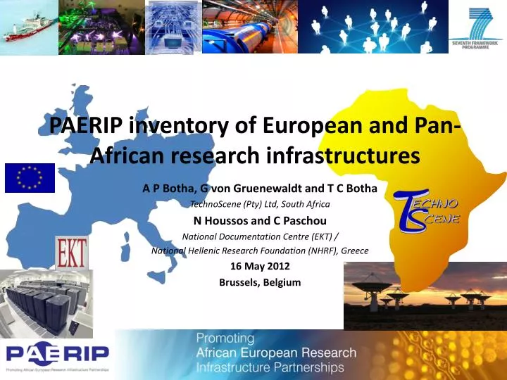paerip inventory of european and pan african research infrastructures