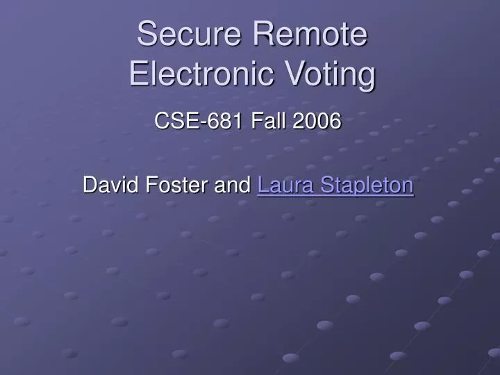 secure remote electronic voting