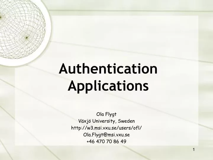 authentication applications