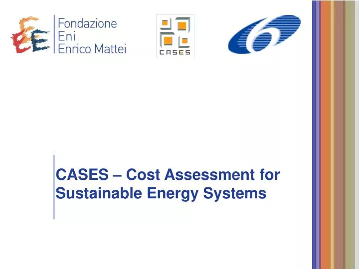 cases cost assessment for sustainable energy systems