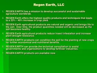 Regen Earth, LLC