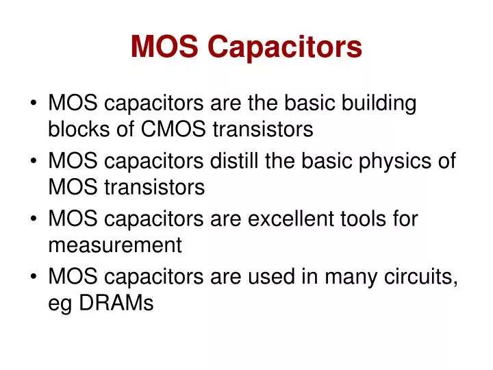 mos capacitors