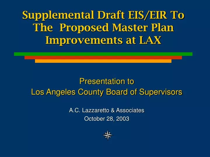 supplemental draft eis eir to the proposed master plan improvements at lax