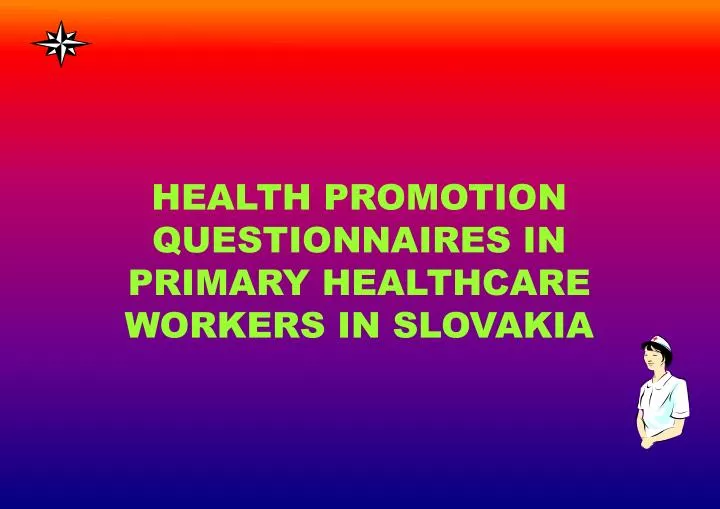 health promotion questionnaires in primary healthcare workers in slovakia