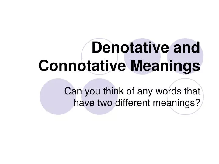 denotative and connotative meanings