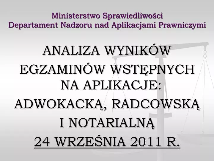 ministerstwo sprawiedliwo ci departament nadzoru nad aplikacjami prawniczymi