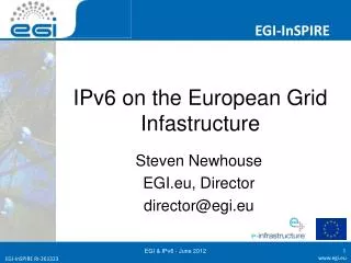 IPv6 on the European Grid Infastructure