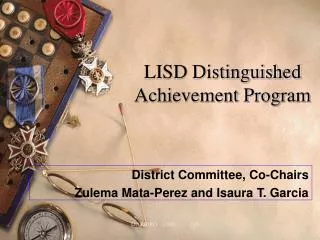 LISD Distinguished Achievement Program