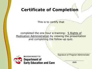 Certificate of Completion