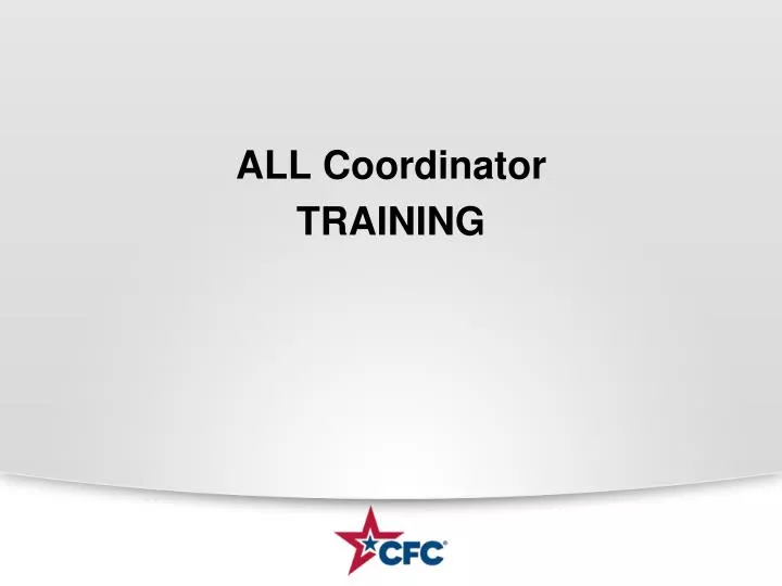 all coordinator training