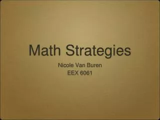 Math Strategies