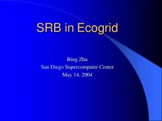 SRB in Ecogrid