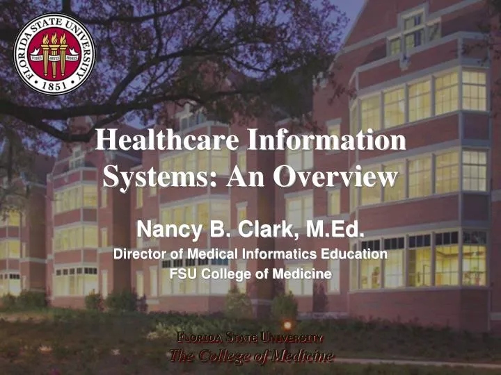healthcare information systems an overview