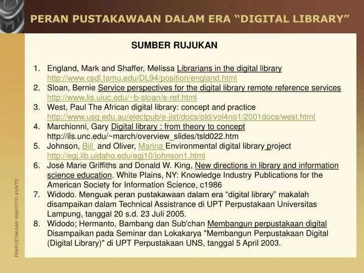 peran pustakawaan dalam era digital library