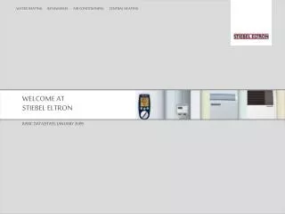 WELCOME AT STIEBEL ELTRON