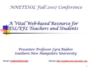 A Vital Web-based Resource for ESL/EFL Teachers and Students