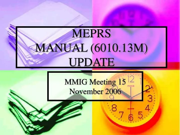 meprs manual 6010 13m update