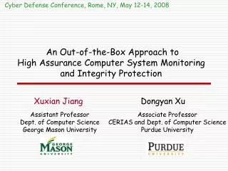 An Out-of-the-Box Approach to High Assurance Computer System Monitoring and Integrity Protection