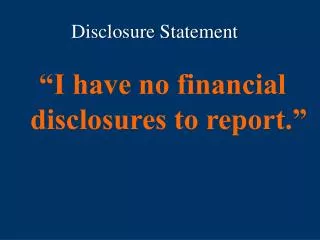 Disclosure Statement