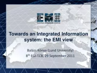Towards an Integrated Information system: the EMI view