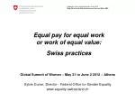 Equal pay for equal work or work of equal value: Swiss practices - slide 1